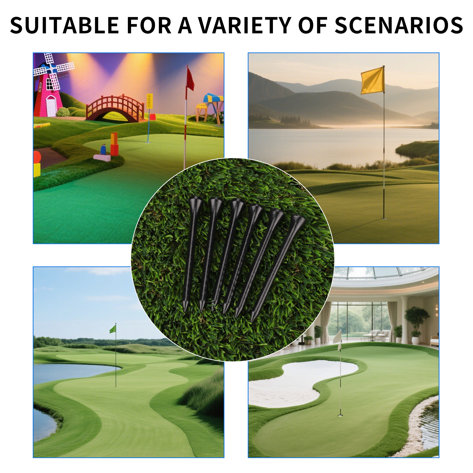 1000PCS Custom Black Wooden Golf Tees with Logo Printing thumbnail 8