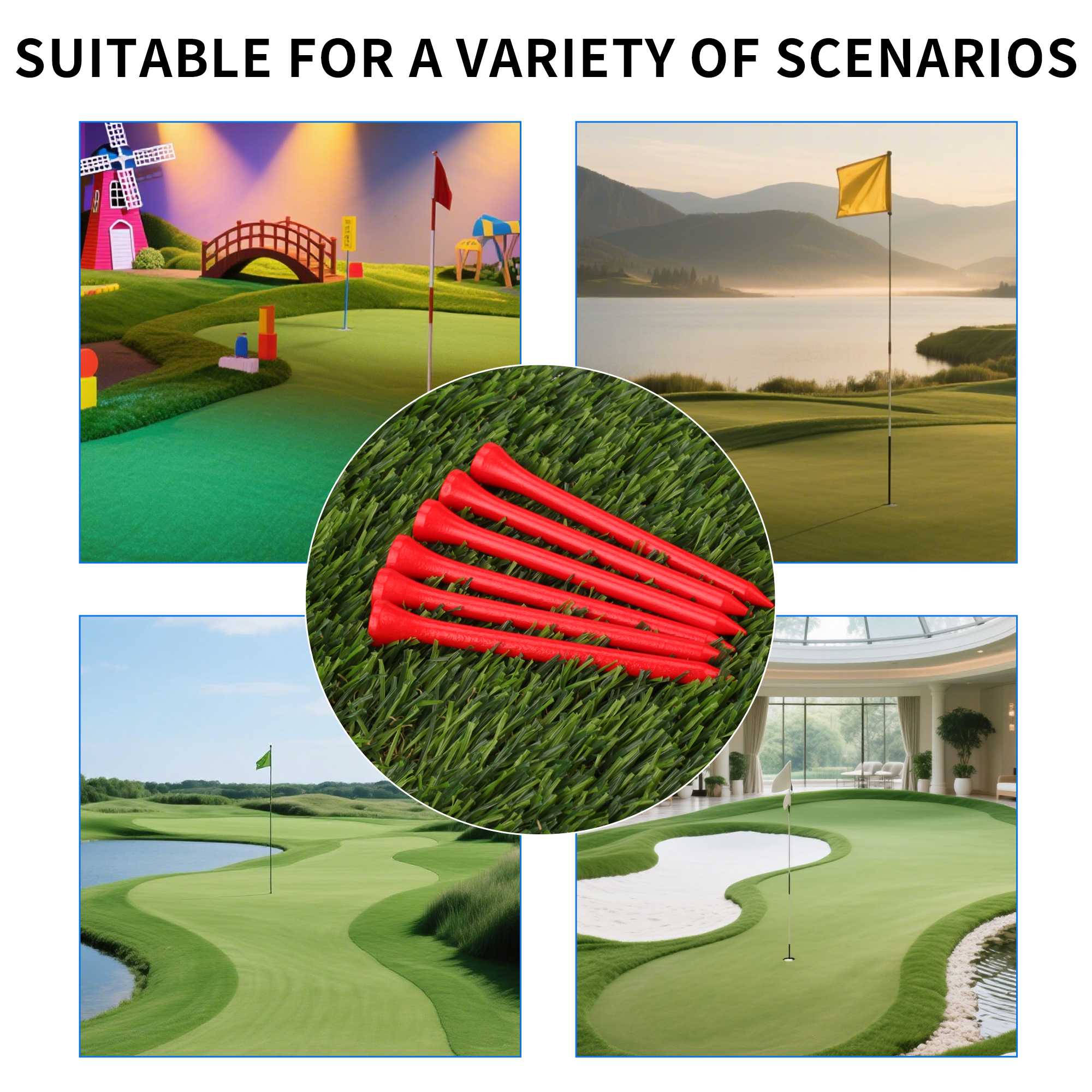 1000pcs Custom Red Wooden Golf Tees with Personalized Printing thumbnail 3