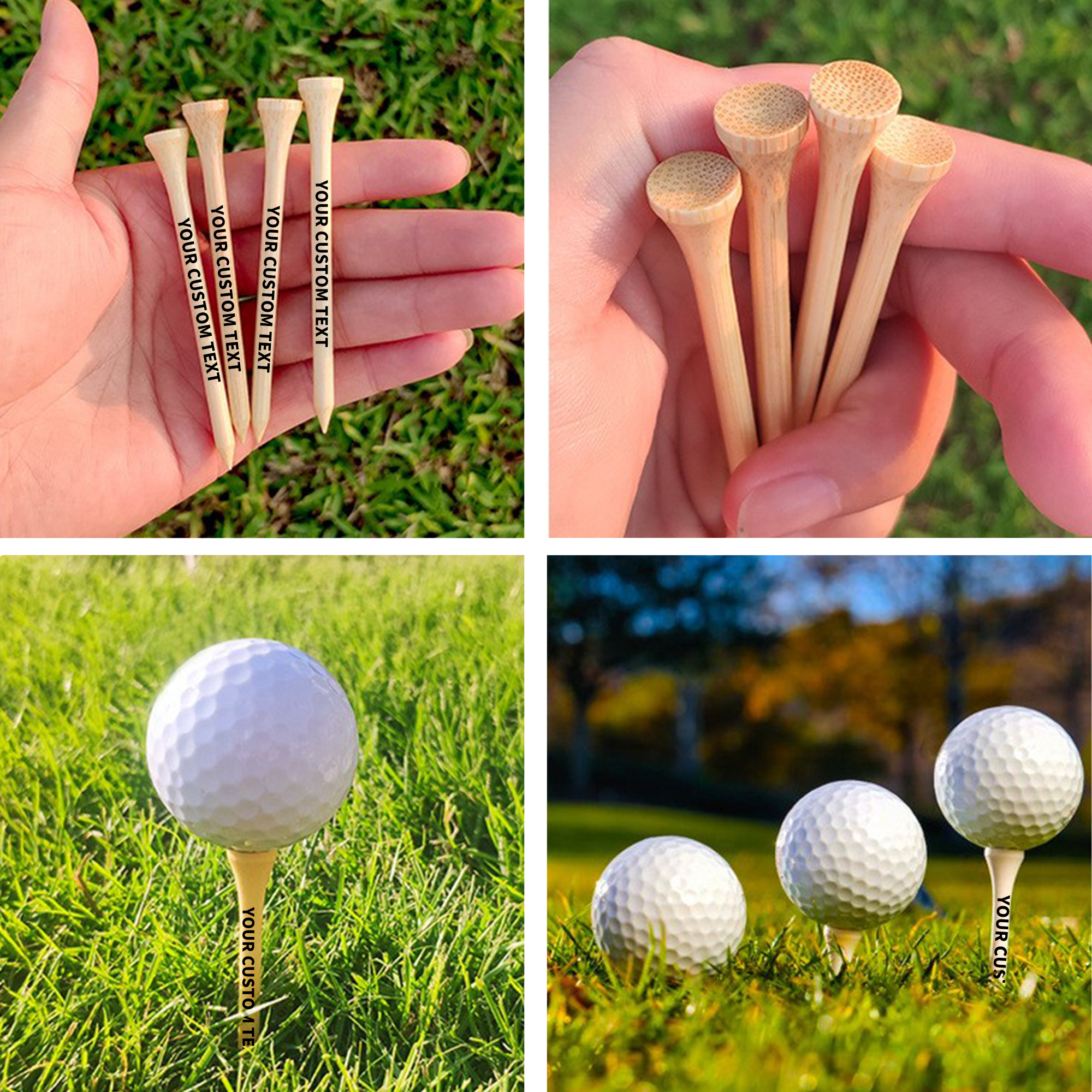 1000pcs Custom Natural Bamboo Golf Tees for Branded Golf Events thumbnail 3