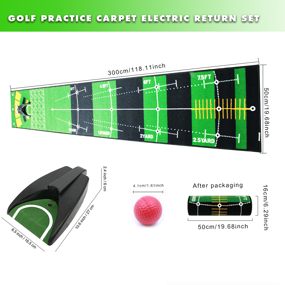 Wholesale Indoor Golf Putting Mat with Ball Return detail 4
