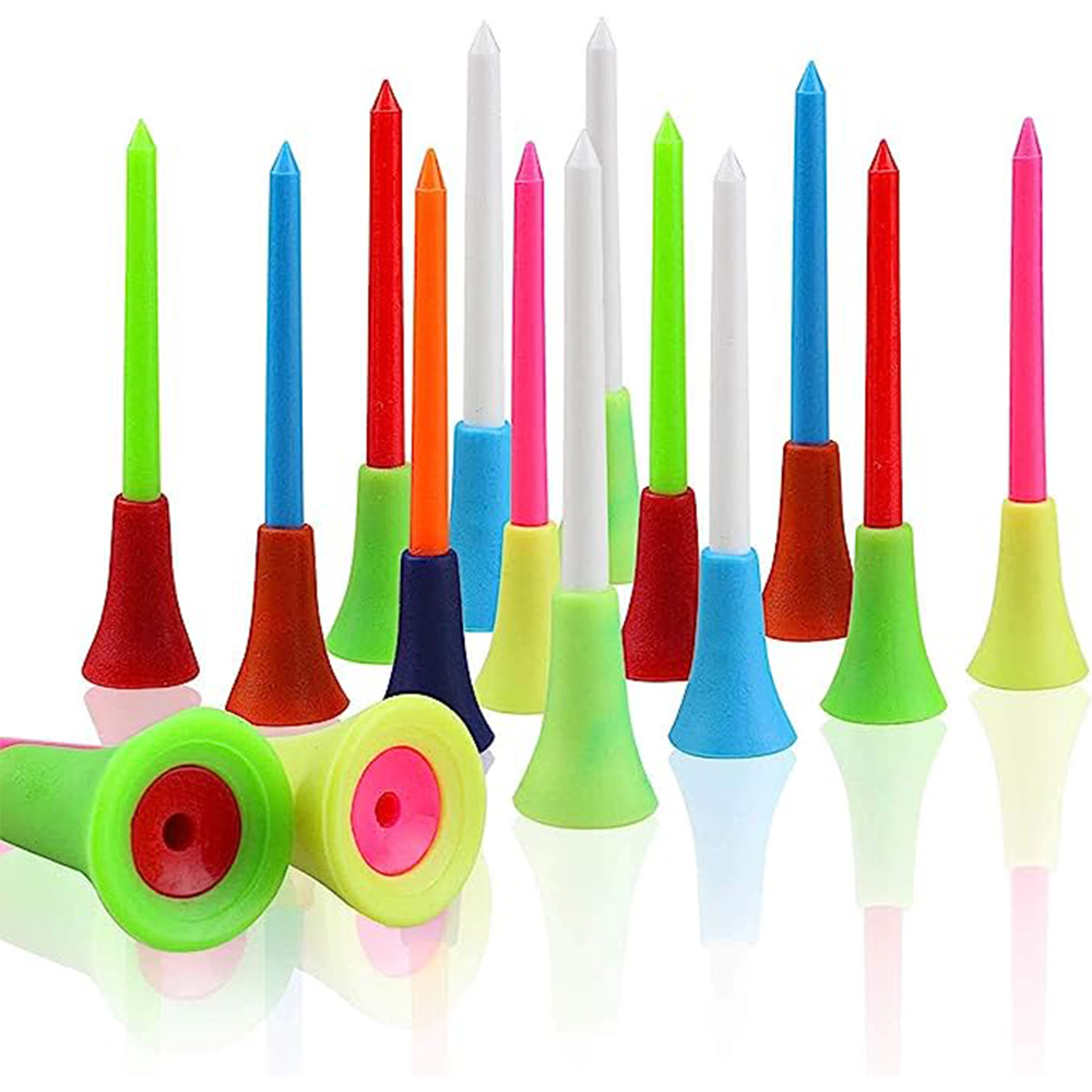 Wholesale two-tone golf tees in bright assorted color combinations