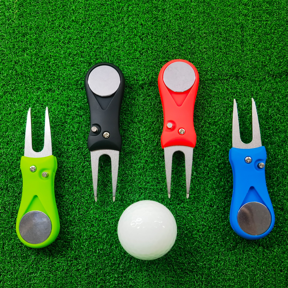 Wholesale two-prong golf divot repair tools in assorted colors